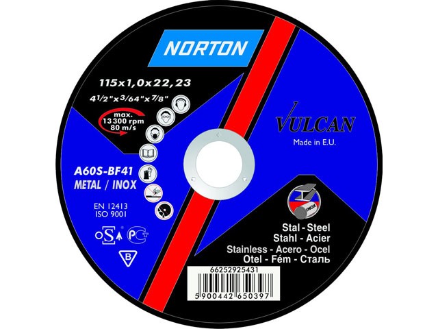 Купить круг обдирочный 115х6.4x22.2 мм для металла Vulcan NORTON (66252830803)