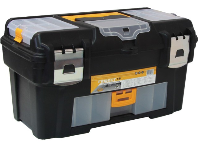 Купить ящик для инструмента пластмассовый ГЕФЕСТ 18" мет.замки ( с консолью и коробками) (М2944) (IDEA)