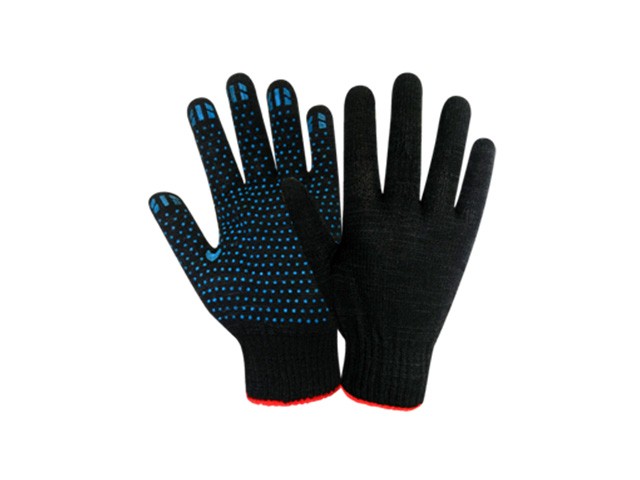 Купить перчатки х/б с ПВХ "Точка" 10класс (черные) РБ (42гр) (2405)