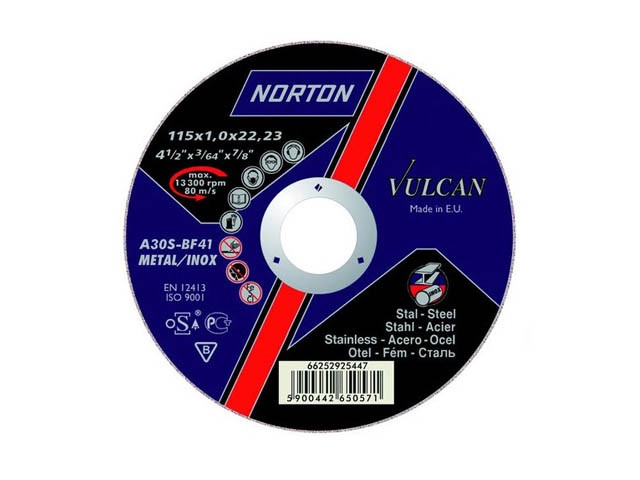 Купить круг обдирочный 125х6.4x22.2 мм для металла Vulcan NORTON (66252830804)