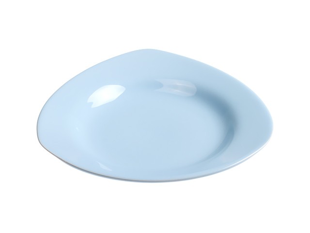 Купить тарелка глубокая керамическая, 225 мм, треугольная, серия Трабзон, голубая, PERFECTO LINEA (Супер цена!) (17-322405)