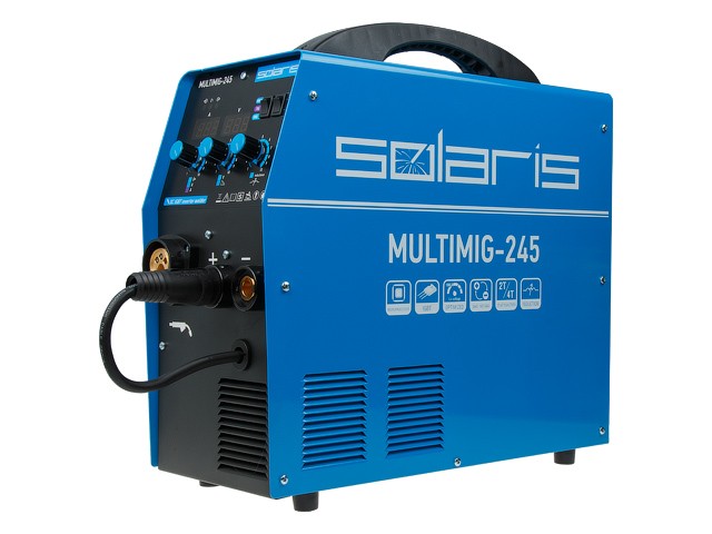 Купить полуавтомат сварочный Solaris MULTIMIG-245 (MIG/MMA/TIG) (220В; евроразъем; горелка 3м; смена полярности) (SOLARIS)