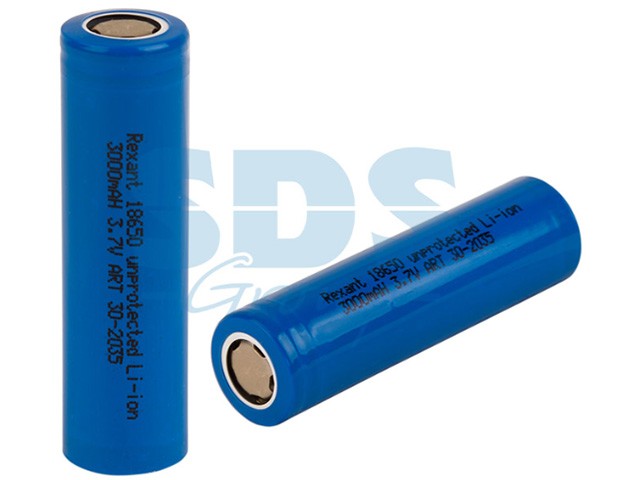 Купить аккумулятор высокоемкостный   Rexant 18650  unprotected 20 А Li-ion 3000 mAH 3.7 В упак=10шт (упак картон 10шт) (30-2035) (REXANT)