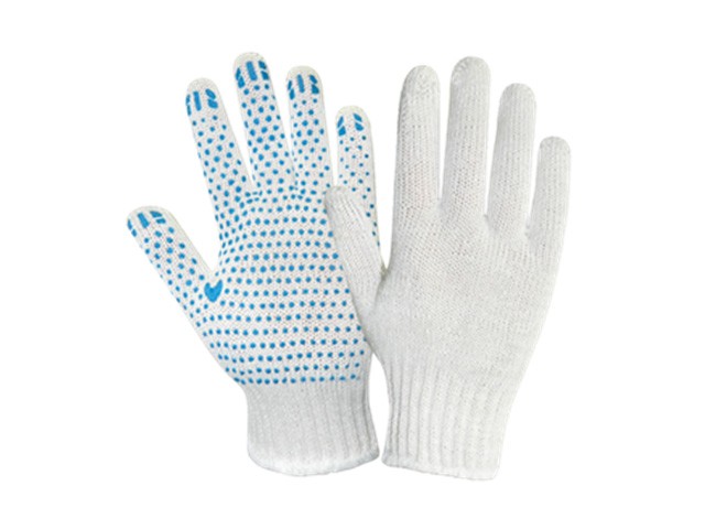 Купить перчатки х/б с ПВХ "Точка" 7,5класс (белые) РБ (42гр) (2043)