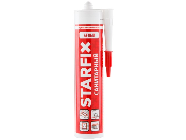 Купить герметик силиконовый санитарный STARFIX Sanitary Silicone (белый) 260 мл (SM-57866-1)