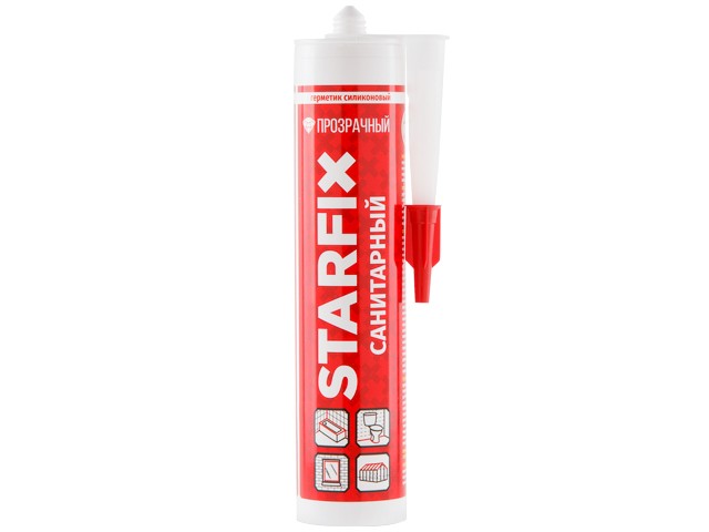 Купить герметик силиконовый санитарный STARFIX Sanitary Silicone (прозрачный) 260 мл (SM-57867-1)