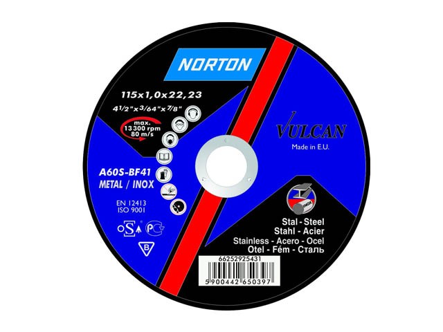 Купить круг отрезной 180х3.0x22.2 мм для металла Vulcan NORTON (66252925449)