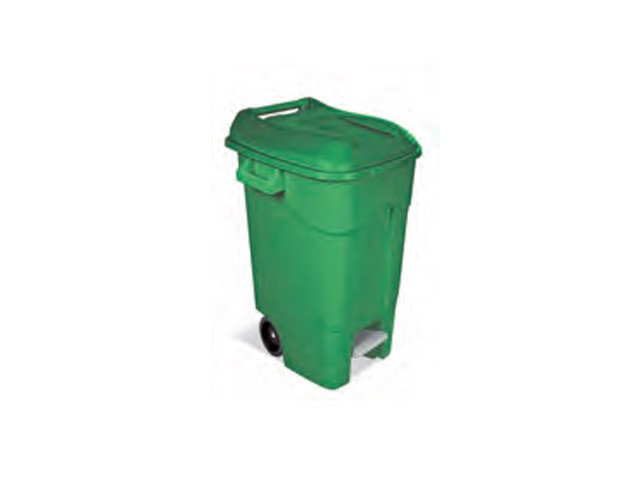Купить контейнер для мусора пластик. 120л с педалью, зелёный TAYG (426001)