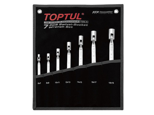 Купить набор ключей торцевых шарнирных 6-19мм 7пр. (черное полотно) TOPTUL (GPAQ0701)
