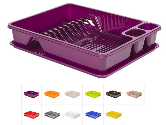 Купить сушилка для посуды с поддоном 33х43 см, DRINA (цвета в ассортименте) (10168)