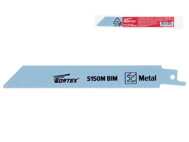 Купить пилка сабельная по металлу S150M (1 шт.) WORTEX высококачественная быстрорежущая сталь, 150 мм длина (пропил прямой, тонкий, для базовых работ) (SSB15