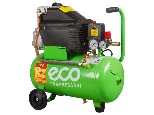 Купить компрессор ECO AE-251-1 (235 л/мин, 8 атм, коаксиальный, масляный, ресив. 24 л, 220 В, 1.50 кВт)
