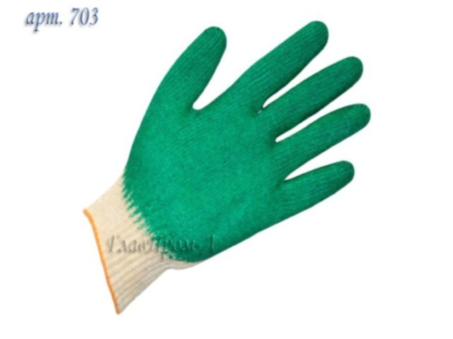 Купить перчатки х/б с латексным покрытием (одинарный облив) 13кл (703) (Континент-Сити)