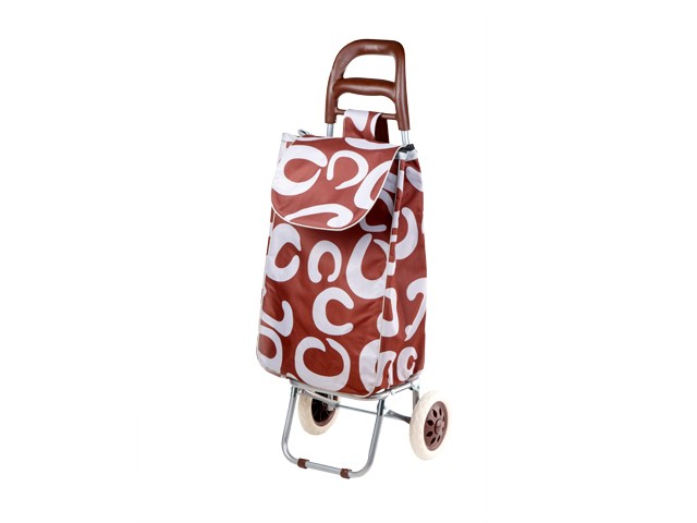Купить сумка-тележка хозяйственная на колесах 30 кг, коричневая, круги, PERFECTO LINEA (42-307013)