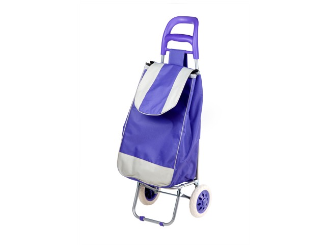 Купить сумка-тележка хозяйственная на колесах 30 кг, фиолетовая, полоска, PERFECTO LINEA (42-307022)
