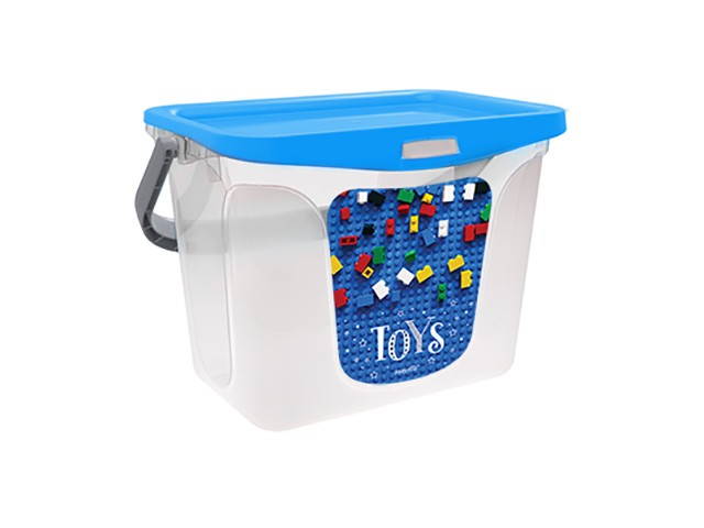 Купить емкость для игрушек Toys 6 л, голубая лагуна, BEROSSI (Изд. из пластм. Размер 287 * 200 * 200 мм) (АС36047000)
