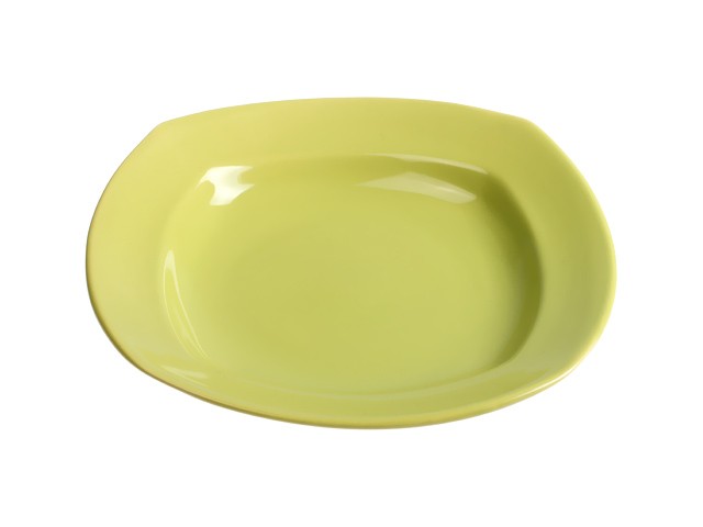 Купить тарелка глубокая керамическая, 221 мм, квадратная, серия Измир, оливковая, PERFECTO LINEA (Супер цена!) (17-422302)