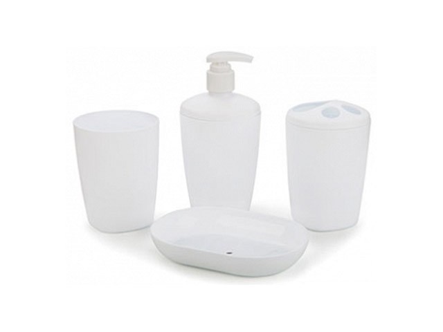 Купить набор аксессуаров для ванной комнаты Aqua, снежно-белый, BEROSSI (Изделие из пластмассы. Размер 160 х 100 х 230 мм (в упаковке)) (АС22101000)