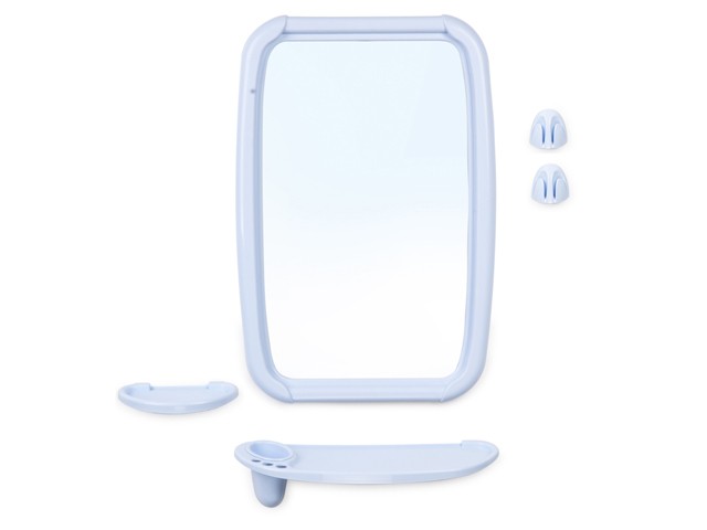 Купить набор для ванной Optima (Оптима), светло-голубой, BEROSSI (Изделие из пластмассы. Размер зеркало 346 х 515 мм) (НВ06108000)