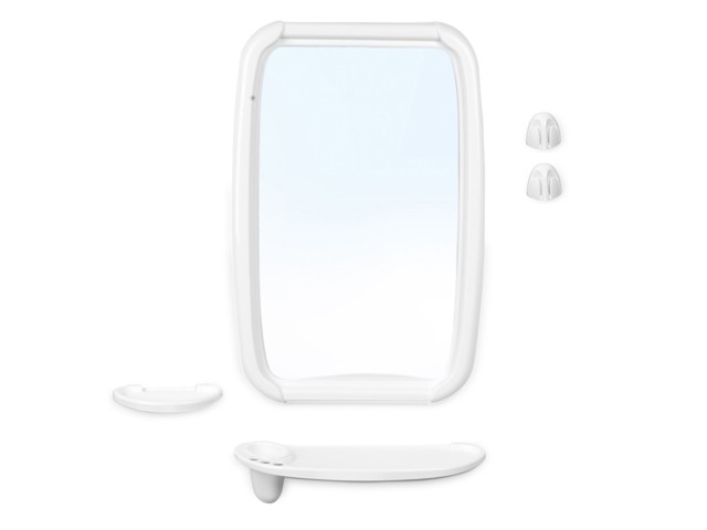 Купить набор для ванной Optima (Оптима), снежно-белый, BEROSSI (Изделие из пластмассы. Размер зеркало 346 х 515 мм) (НВ06101000)