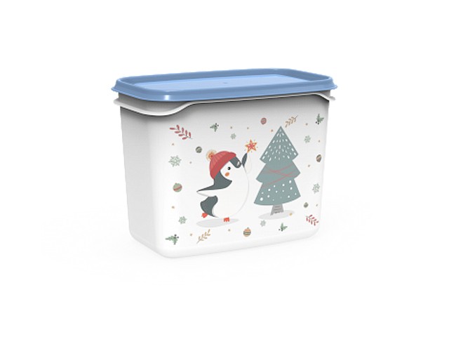 Купить контейнер Christmas, 1 л, васильковый, BEROSSI (Изделие из пластмассы.  Размер 160 х 101 х 123 мм) (ИК53261000)