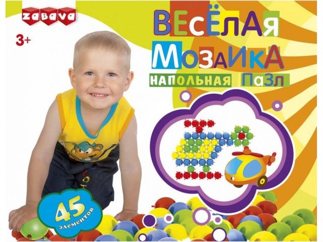 Купить игра настольная детская Веселая мозаика 45 элементов Забава (13102) (ЗАБАВА)
