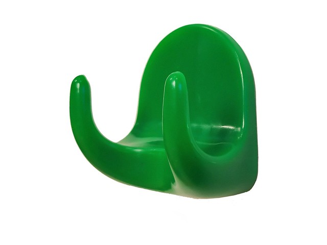 Купить крючок-вешалка самоклеющийся, двухрожковый, 5 шт., зеленый, GARDENPLAST (h=44 мм, b=38 мм) (21003)