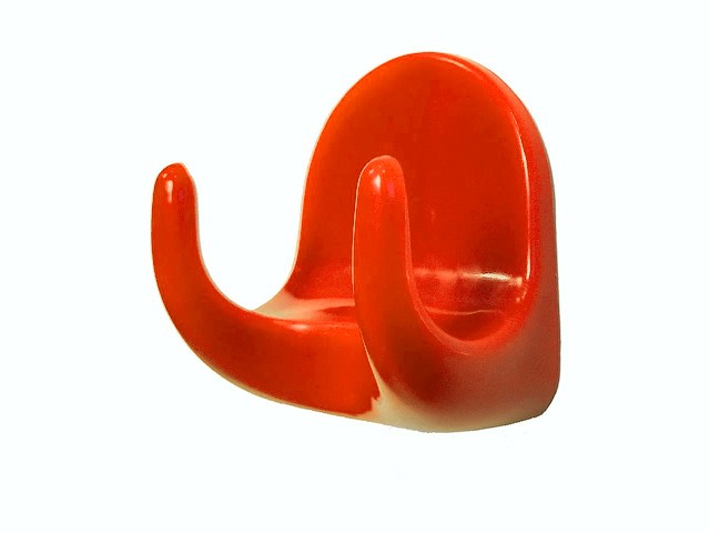 Купить крючок-вешалка самоклеющийся, двухрожковый, 5 шт., оранжевый, GARDENPLAST (h=44 мм, b=38 мм) (23003)