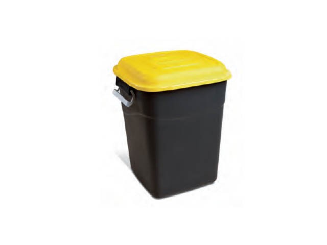 Купить контейнер для мусора пластик. 50л (жёлт. крышка) (412011) (TAYG)