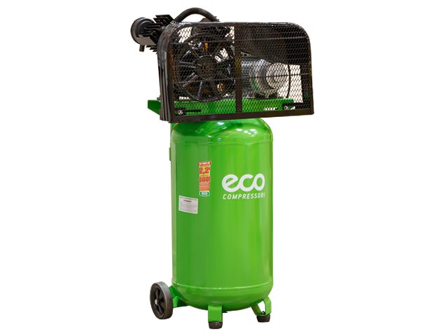 Купить компрессор ECO AE-1005-B2 (380 л/мин, 8 атм, ременной, масляный, вертикальный ресив. 100 л, 220 В, 2.20 кВт)