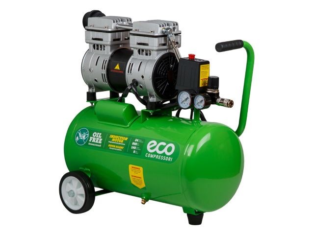 Купить компрессор ECO AE-25-OF1 (140 л/мин, 8 атм, поршневой, безмасляный, ресив. 24 л, 220 В, 0,8 кВт)