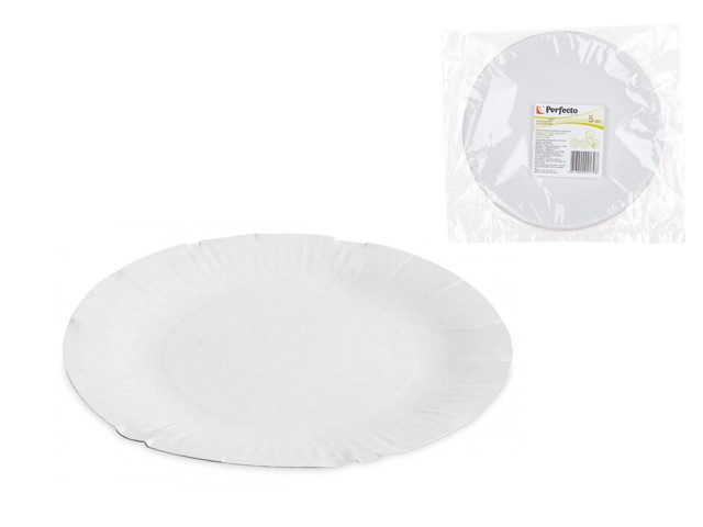 Купить набор биоразлагаемых бумажных тарелок d 170 мм, 5 шт, серия ECO, PERFECTO LINEA (47-170005)