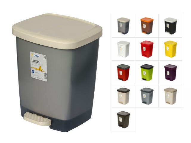 Купить контейнер для мусора с педалью Luxis (Люксис) 25 л (комплект), DRINA (цвета в ассортименте) (10314)