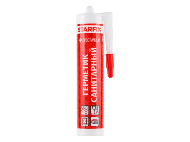 Купить герметик силиконовый санитарный STARFIX прозрачный, 300 мл (SM-57867)
