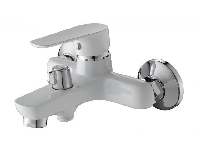 Купить смеситель для ванны D35, серия 02 белый (Монолитный излив, эксцентриков нет) (NNF-0007) (_)