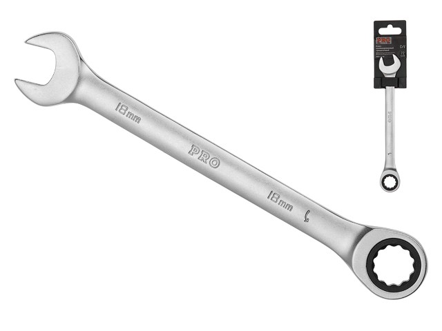 Купить ключ комбинированный 18мм трещоточный PRO STARTUL (PRO-7018) (сатинированное покрытие, 72 зуба)
