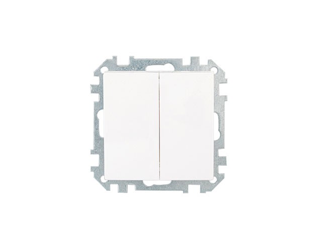 Купить выключатель 2 клав. (cкрытый, 10А) белый, Стиль, Bylectrica (Выключатель двухклавишный скрытой установки) (С510-527) (BYLECTRICA)