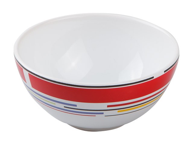 Купить салатник керамический, 123 мм, круглый, серия Самсун, красная полоска, PERFECTO LINEA (Супер цена!) (18-985506)