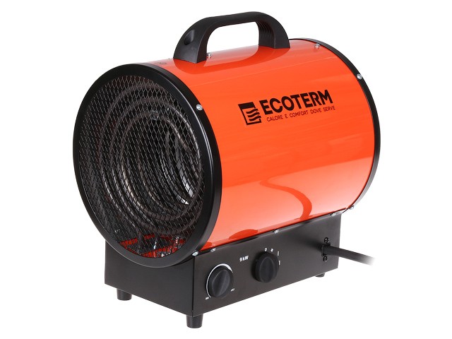 Купить нагреватель воздуха электр. Ecoterm EHR-09/3E (пушка, 9 кВт, 380 В, термостат) (ECOTERM)