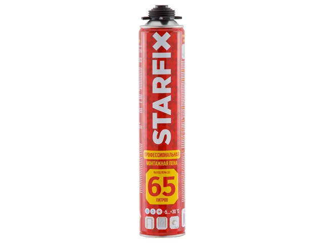 Купить пена монтажная профессиональная всесезонная STARFIX Foam Pro 65 (850мл) (Выход пены до 65 литров) (SM-87465-1)