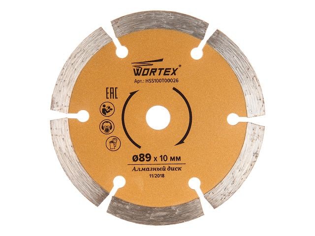 Купить диск пильный по керамике 89x10 мм HS S100 T в блистере (HSS100T00026) (WORTEX)