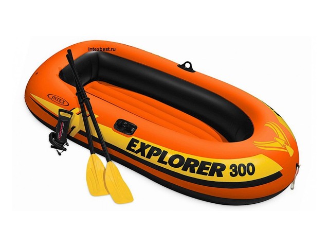 Купить надувная лодка трехместная INTEX Explorer 300 с веслами и насосом (58332NP)​