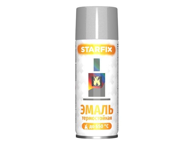 Купить краска-эмаль аэроз. термостойкая силиконовая серебристый STARFIX 520мл (SM-39874-1)