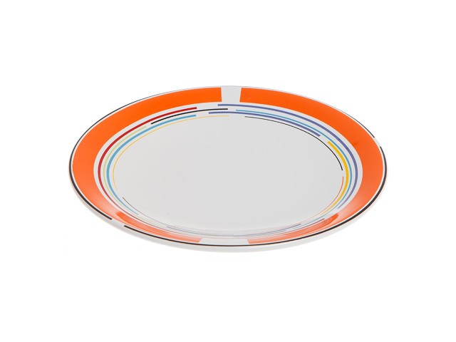Купить тарелка десертная керамическая, 199 мм, круглая, серия Самсун, оранжевая полоска, PERFECTO LINEA (Супер цена!) (16-995200)