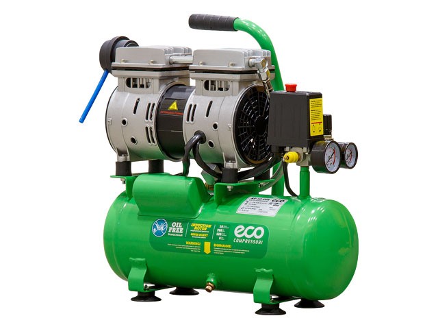 Купить компрессор ECO AE-10-OF1 (120 л/мин, 8 атм, коаксиальный, безмасляный, ресив. 10 л, 220 В, 0,7 кВт)
