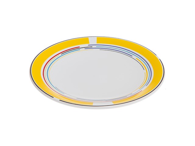 Купить тарелка десертная керамическая, 199 мм, круглая, серия Самсун, желтая полоска, PERFECTO LINEA (Супер цена!) (16-995117)