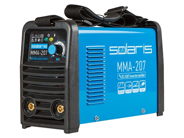 Купить инвертор сварочный SOLARIS MMA-207 (230В; 20-200 А; 65В; электроды диам. 1.6-4.0 мм; вес 3.7 кг)