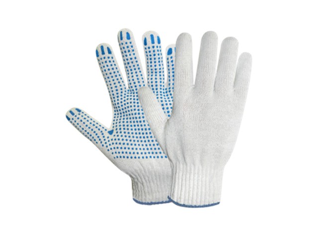 Купить перчатки х/б с ПВХ "Точка" 10класс (белые) РБ (42гр) (2404)