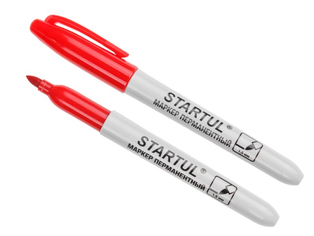 Купить маркер промышл. перманентный фетровый красный STARTUL PROFI (ST4350-03) (толщ. линии 1.5 мм)