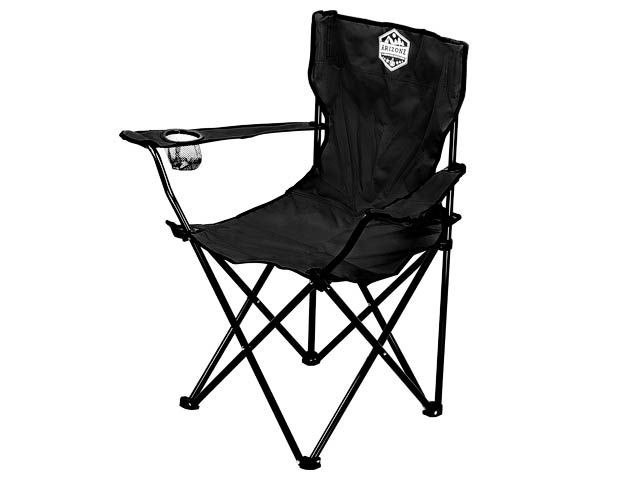Купить кресло складное кемпинговое с держателем для бутылок + чехол, черное, серия Coyote, ARIZONE (42-909000)